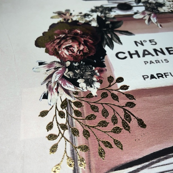 CHANEL No.5 Floral Roses Butterfly Fashion Perfume Bottle Canvas Wall Decor - Picture 12 of 12